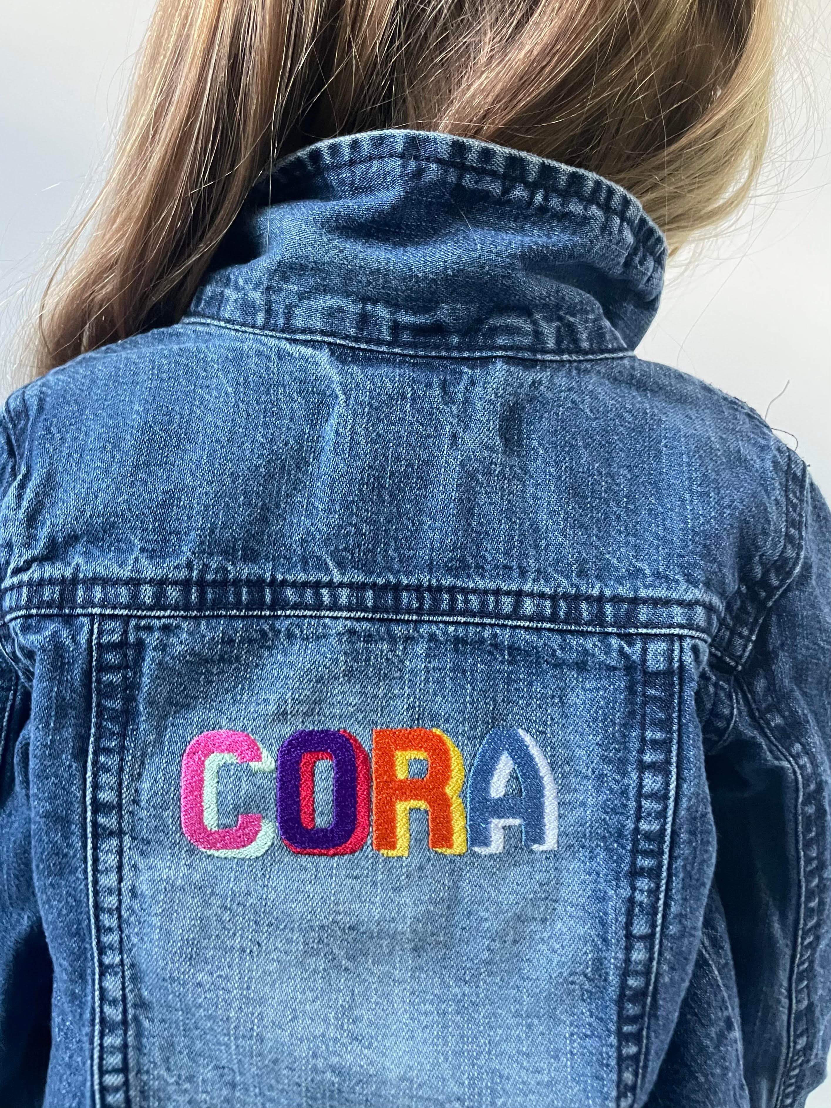 Personalized Cora embroidered piece