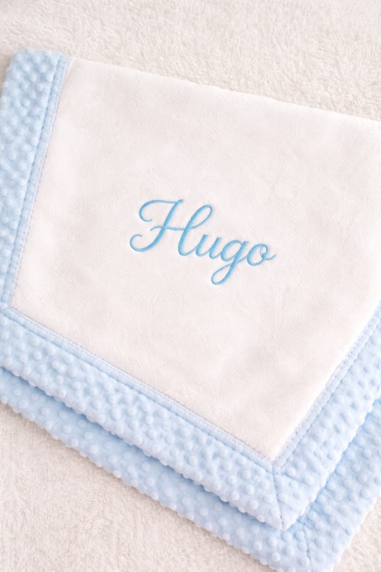 Personalized Hugo baby blanket