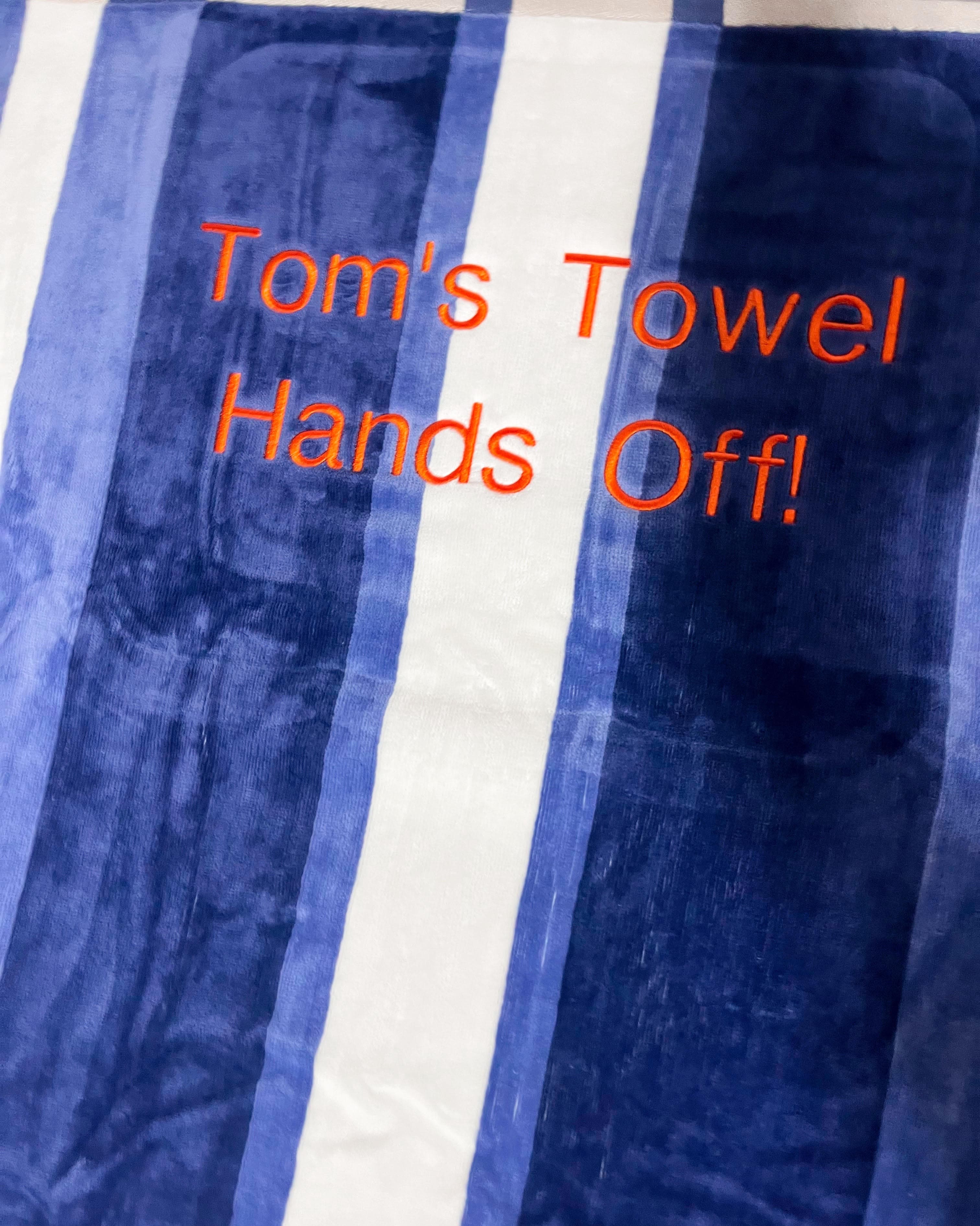 Personalized Tom embroidered towel