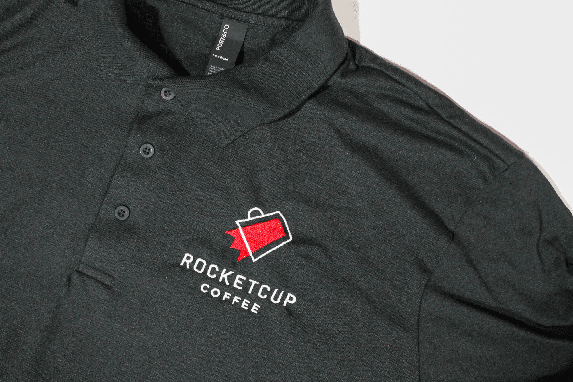 RocketCup Polo, embroidery