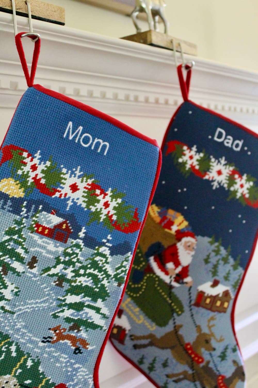 Personalized embroidered Christmas stockings