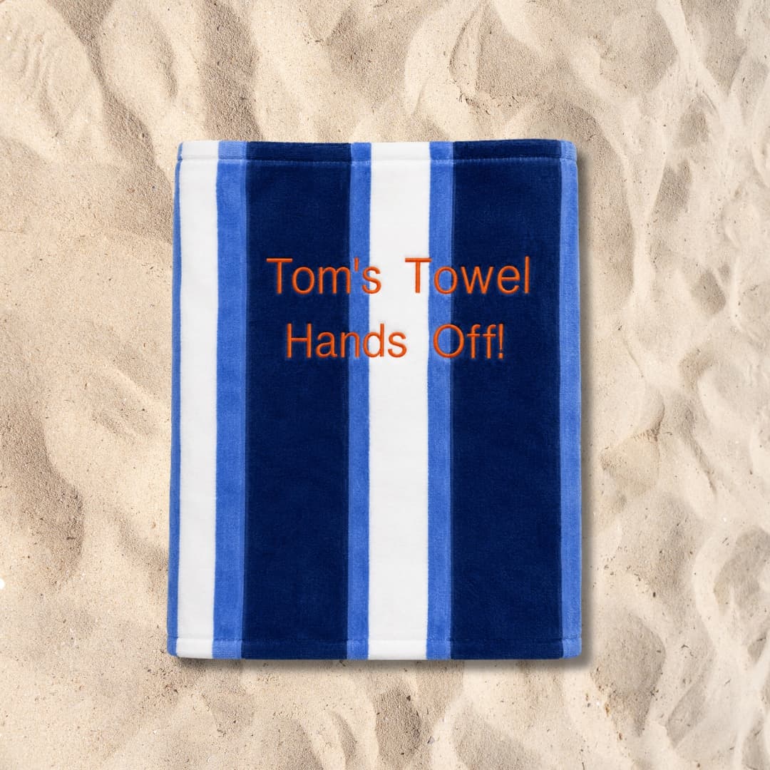 Personalized Tom embroidered towel